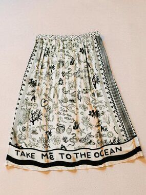 Elizabeth Mermaid Printed Midi Skirt Size M/L